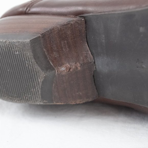 Everybody by BZ Moda Brown Leather Bootie Zip Up Almond Toe Sz 10.5 EU 41 - Picture 10 of 13